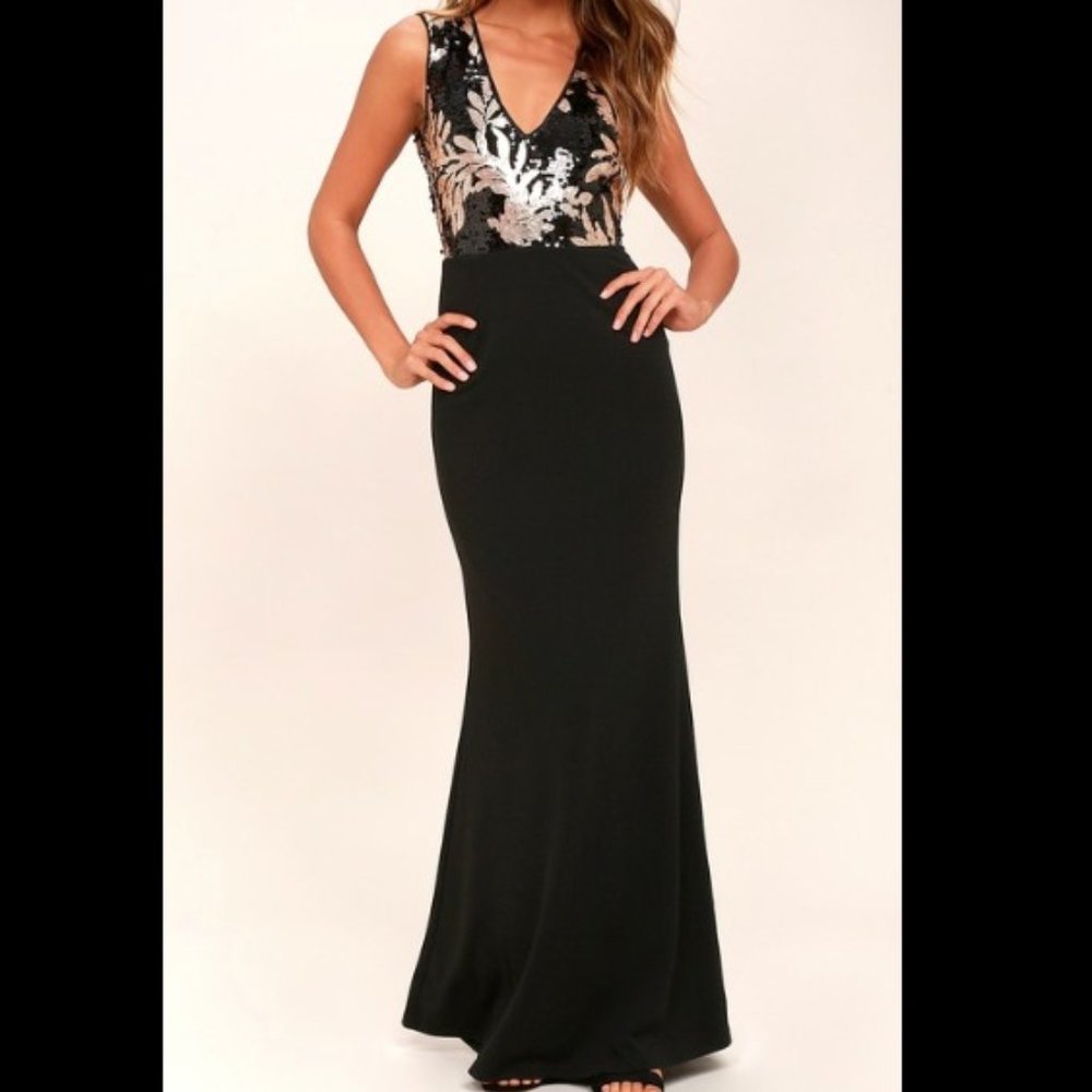 Backless Sequin Maxi Dress